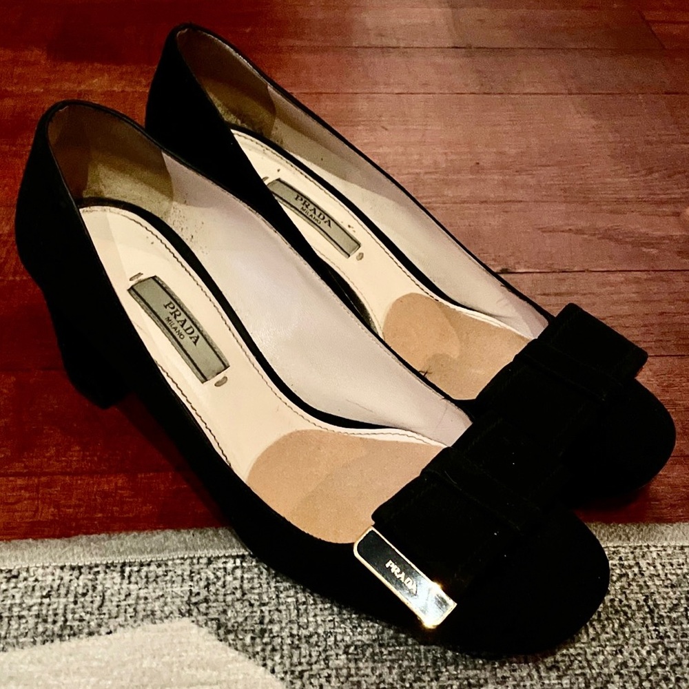 Black Prada Square Toe Pumps